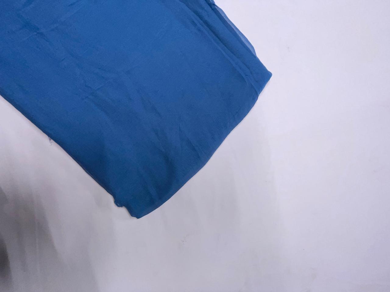 Light Blue Flat Chiffon Fabric KTEX