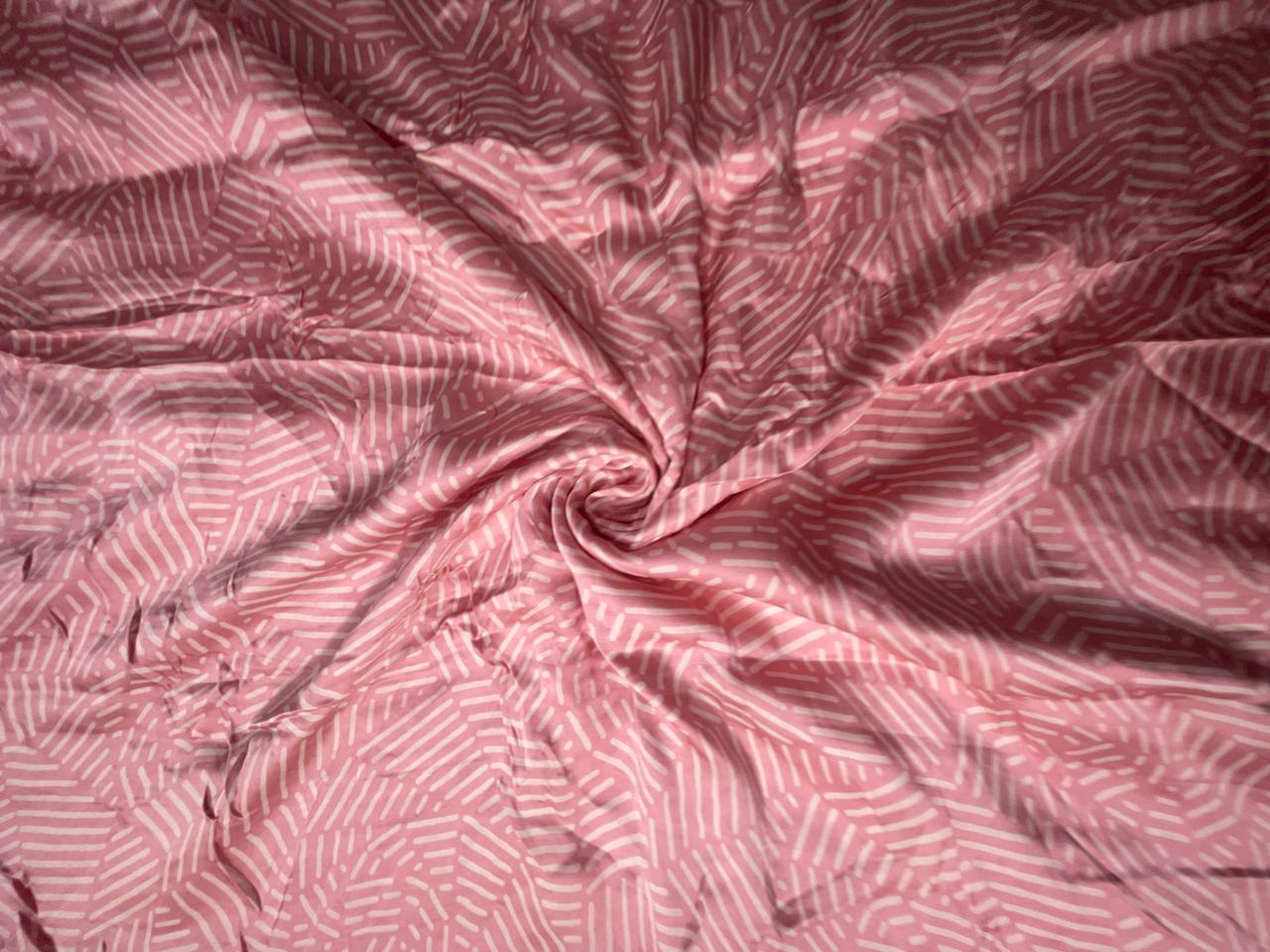 Pink Abstract Modal Satin Fabric KTEX