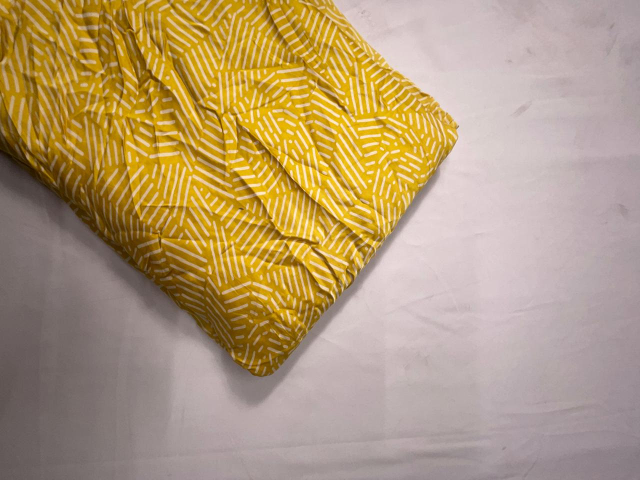 Yellow Abstract Modal Satin Fabric KTEX