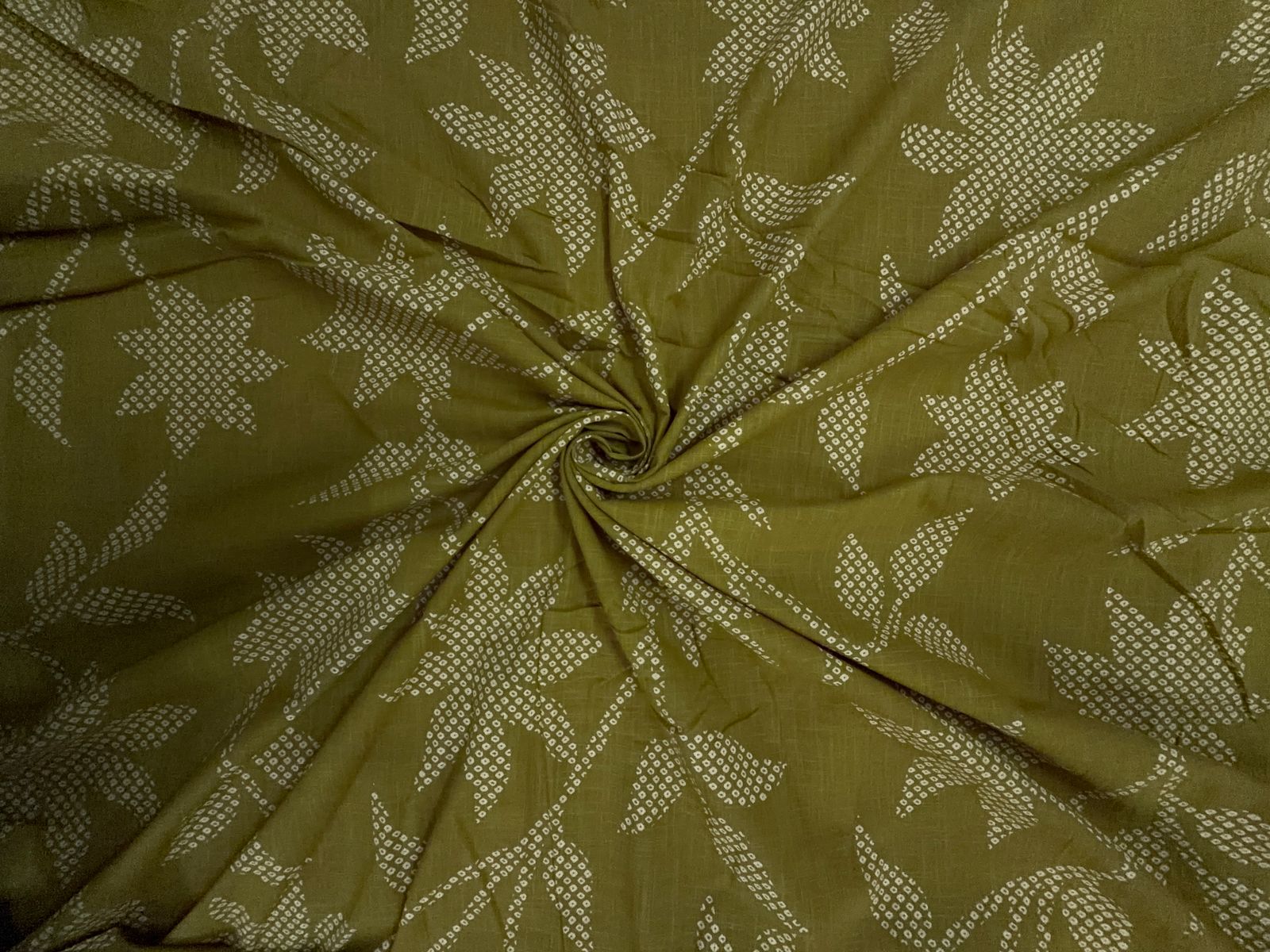 Mustard Floral Cotton Slub Fabric KTEX