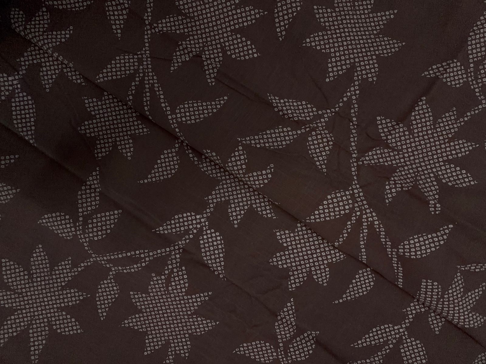 Brown Floral Cotton Slub Fabric KTEX