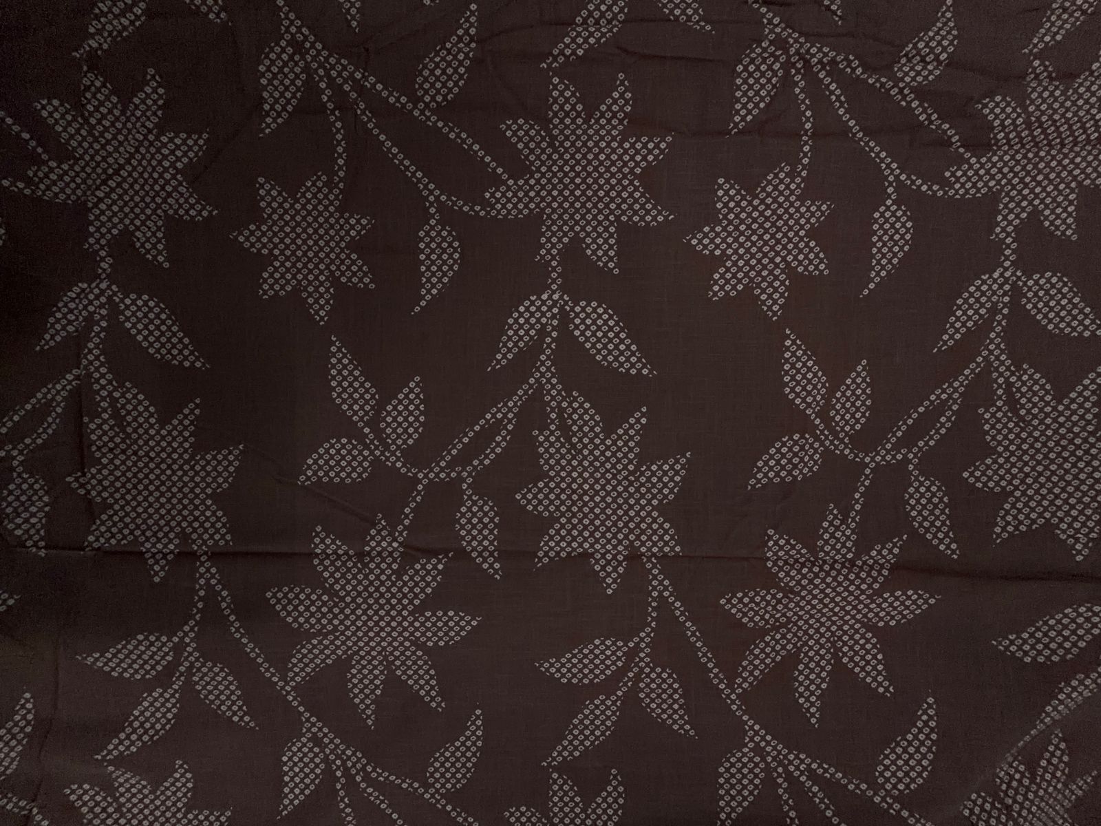 Brown Floral Cotton Slub Fabric KTEX