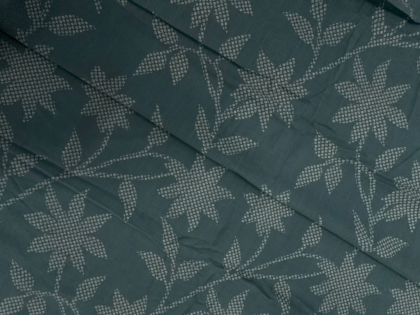 Light Teal Blue Floral Cotton Slub Fabric KTEX