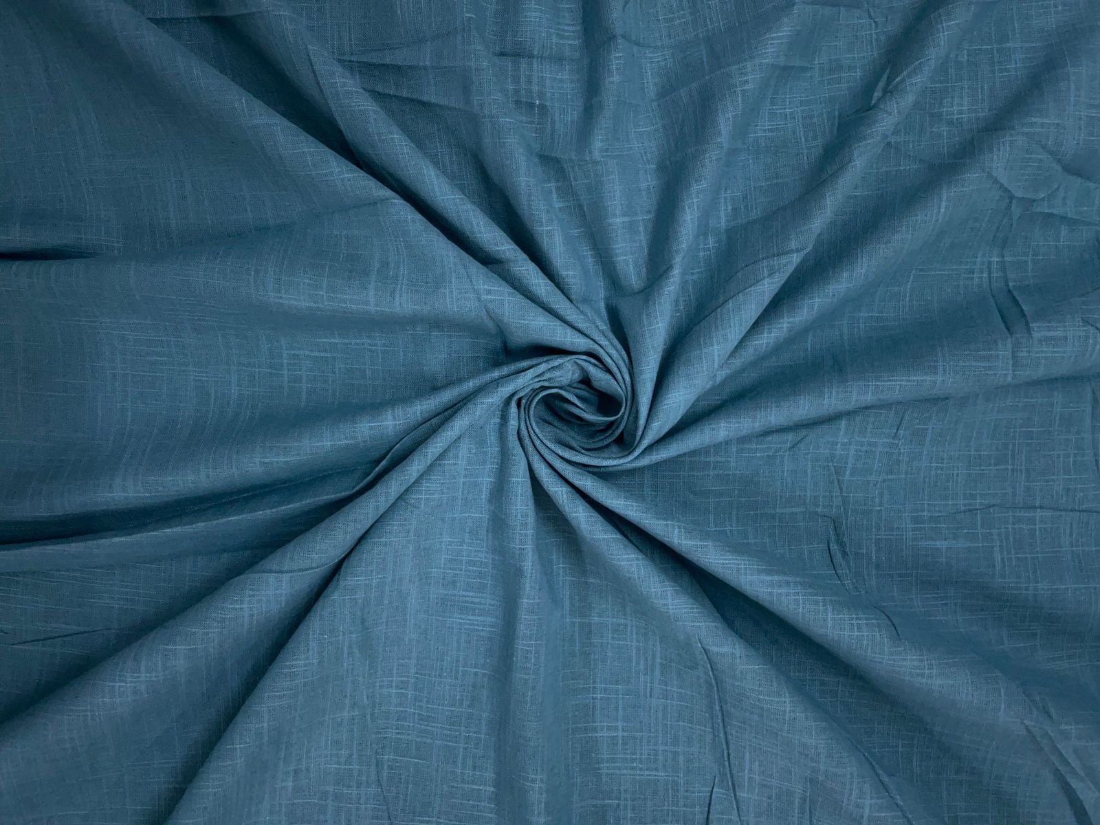 Light Teal Blue Plain Dyed Cotton Slub Fabric KTEX