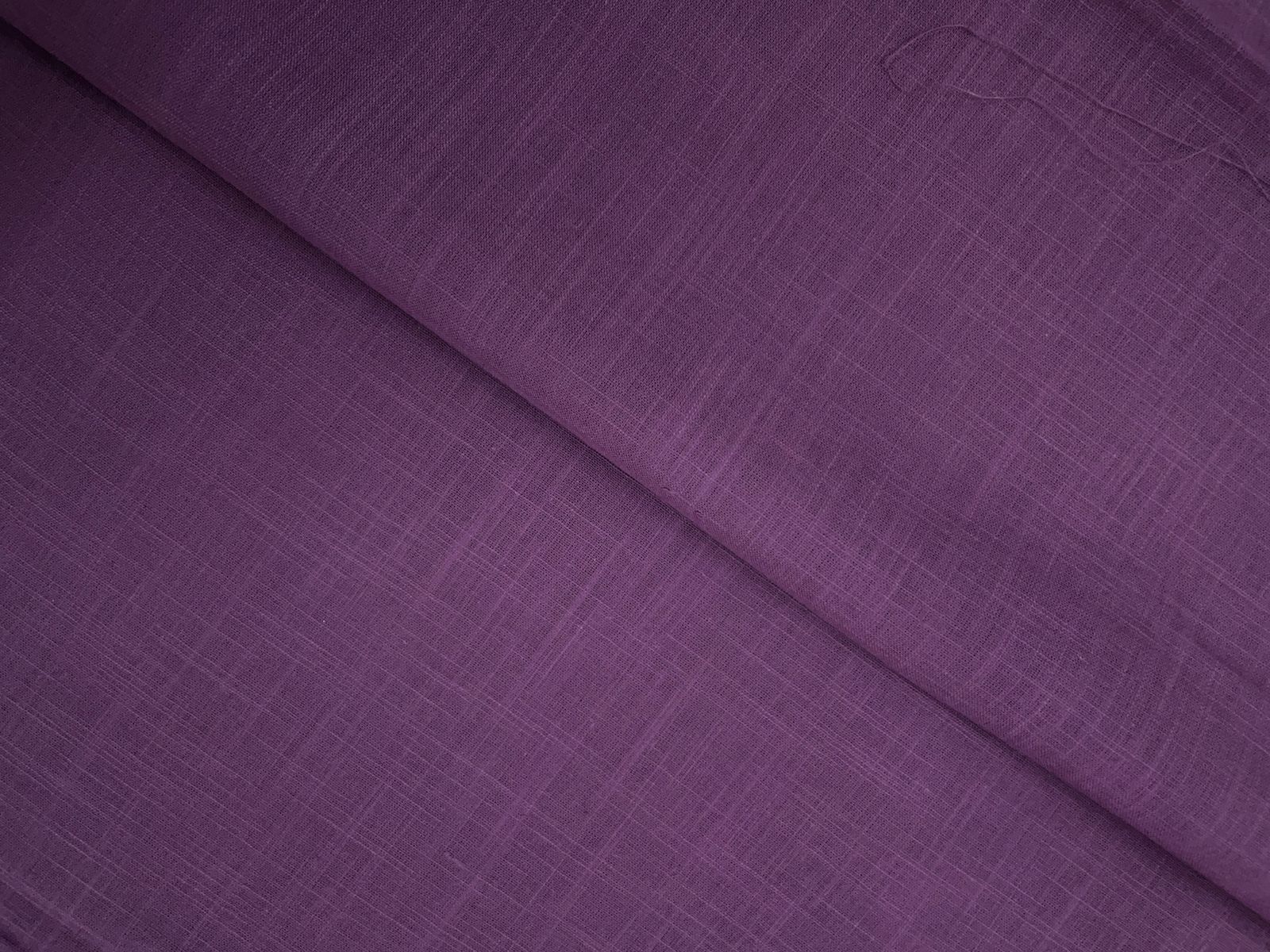 Dark Lilac Plain Dyed Cotton Slub Fabric KTEX