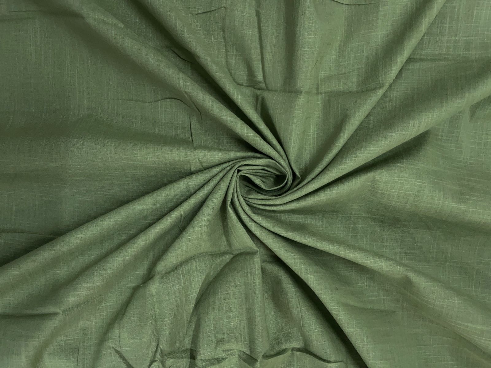 Sage Green Plain Dyed Cotton Slub Fabric KTEX