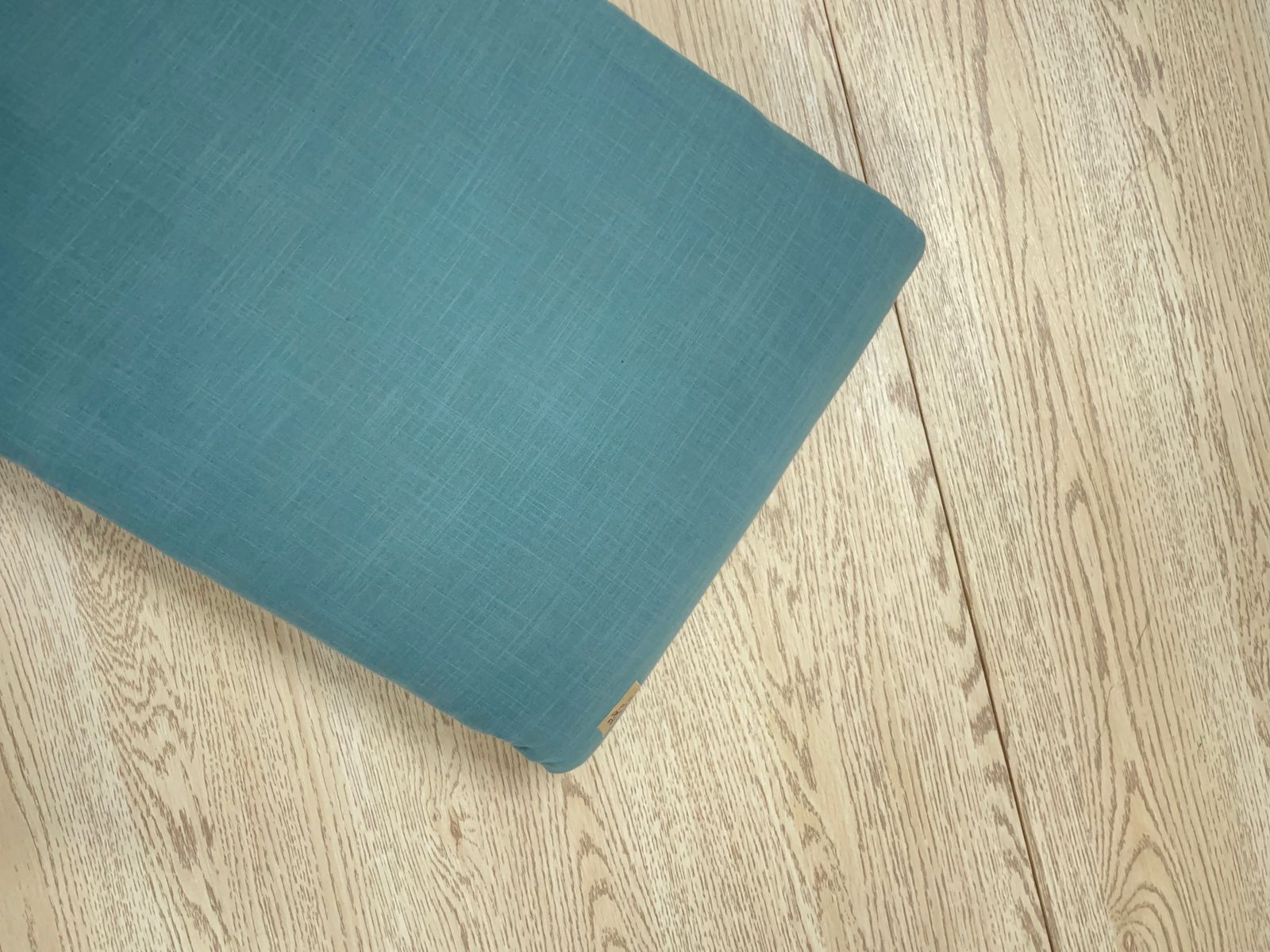 Sea Blue Plain Dyed Cotton Slub Fabric KTEX