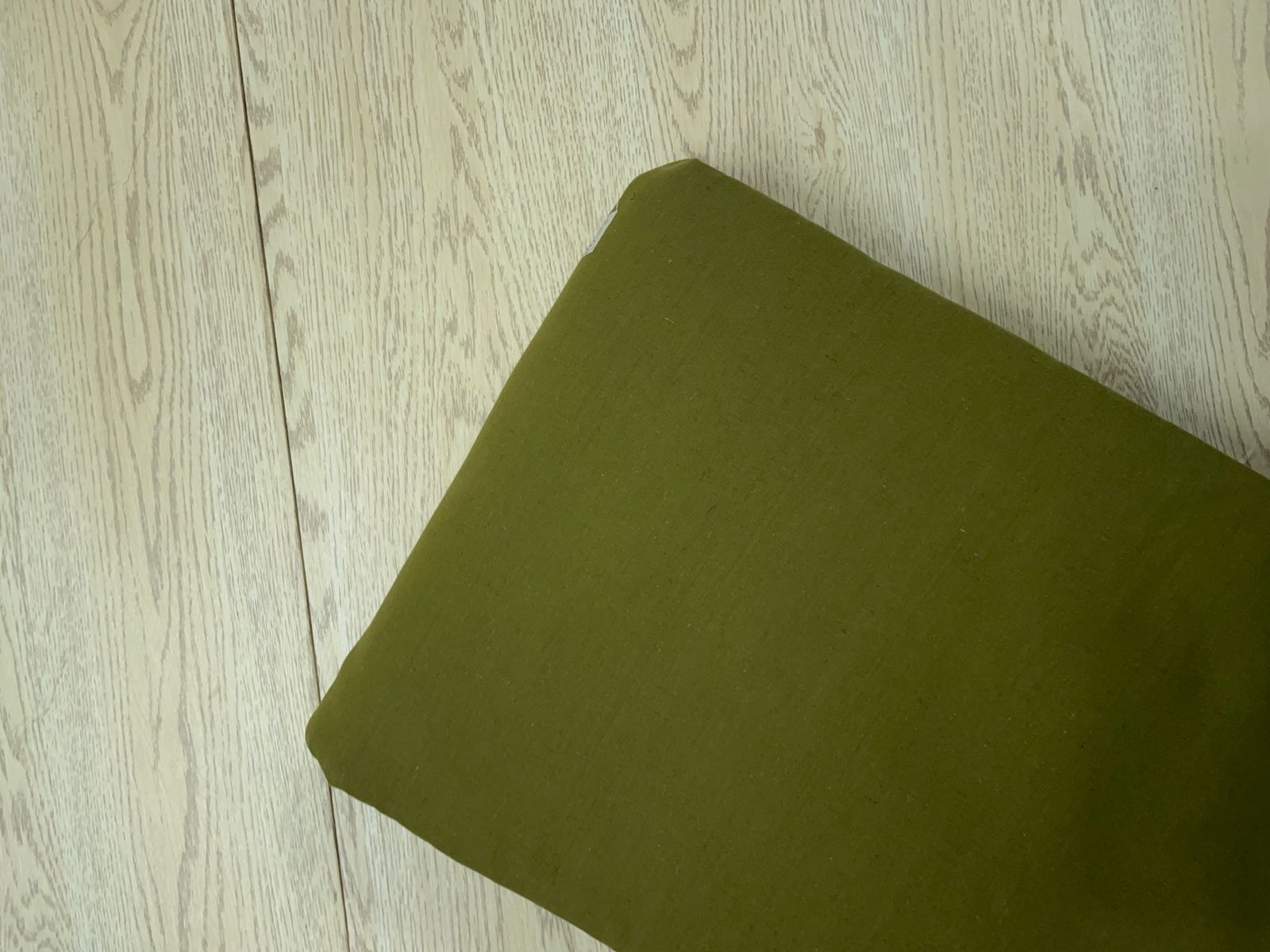 Olive Green Plain Dyed Cotton Flex Fabric KTEX