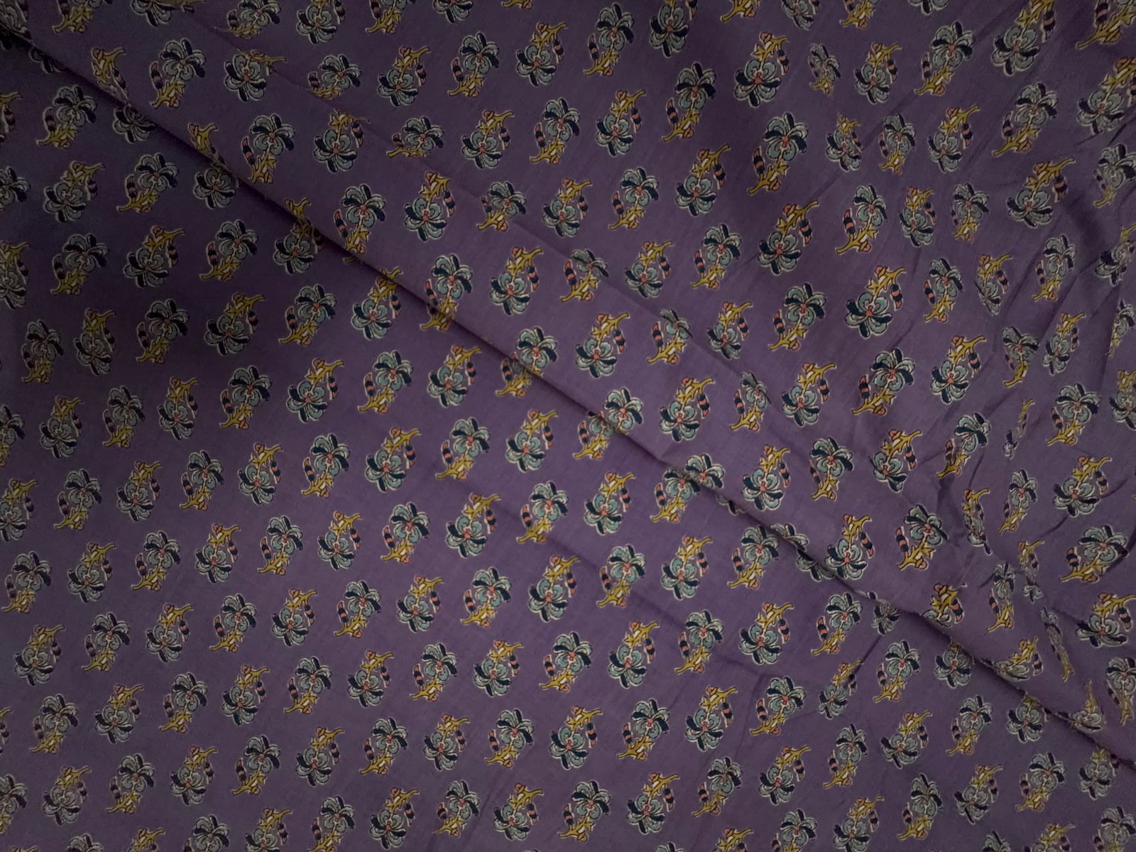 Lilac Floral Cotton Cambric Fabric KTEX