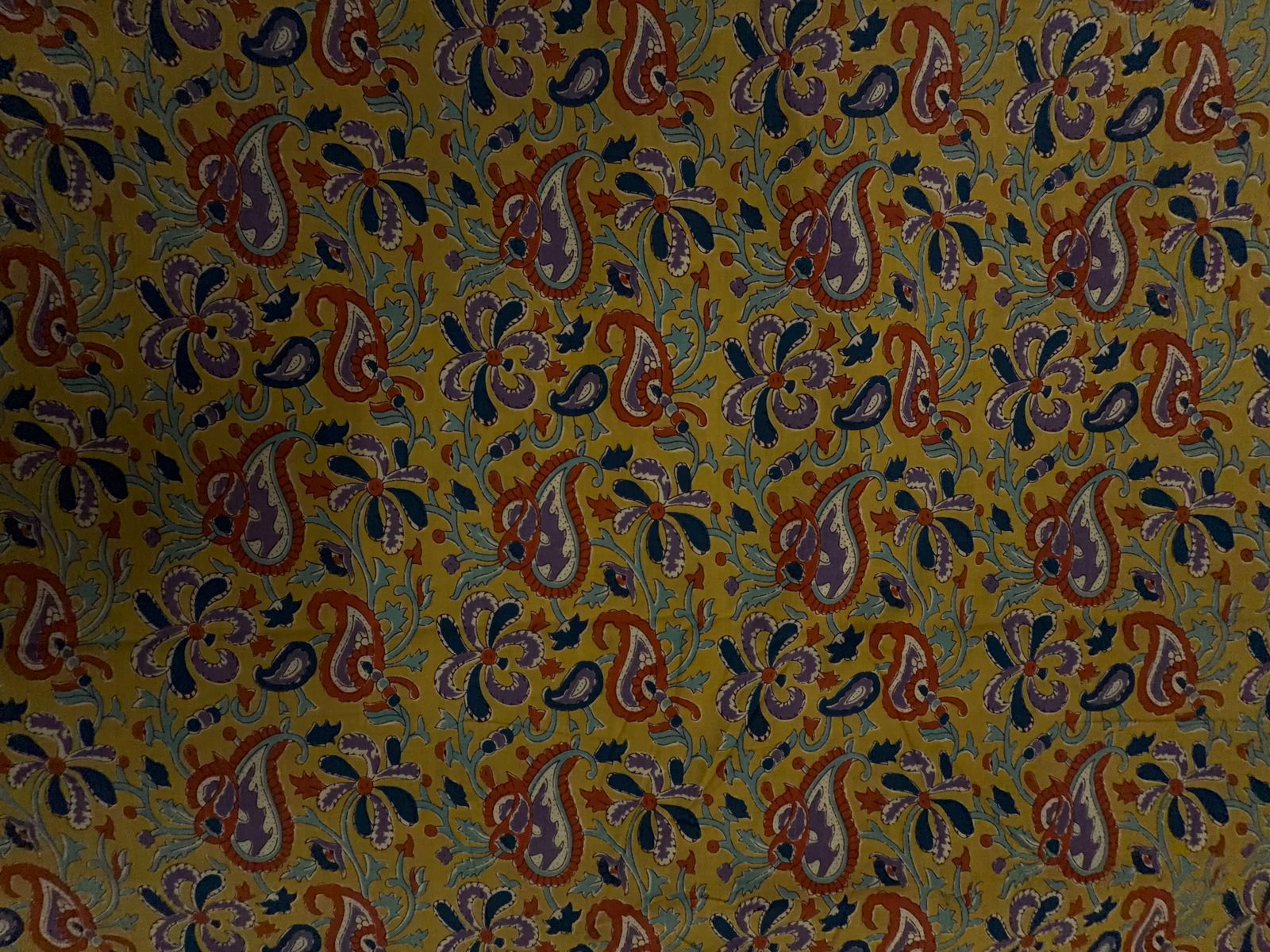 Yellow Floral Cotton Cambric Fabric KTEX
