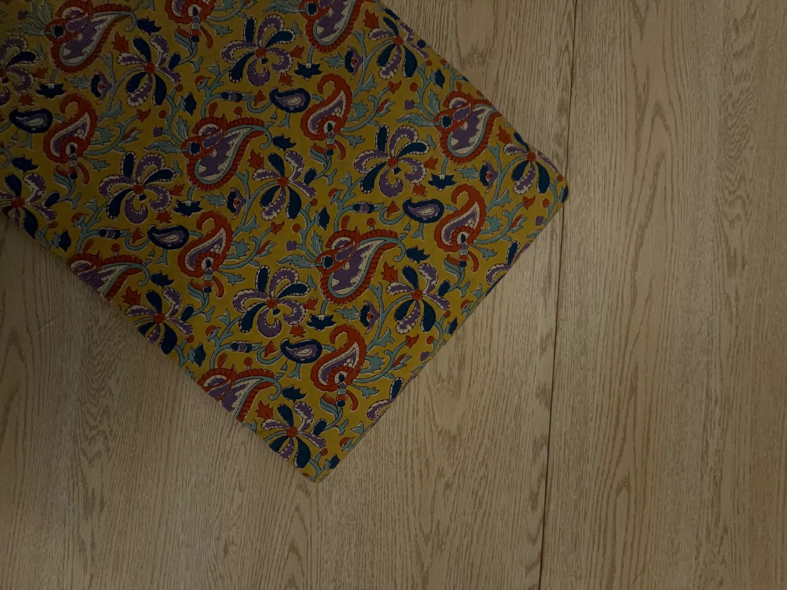 Yellow Floral Cotton Cambric Fabric KTEX