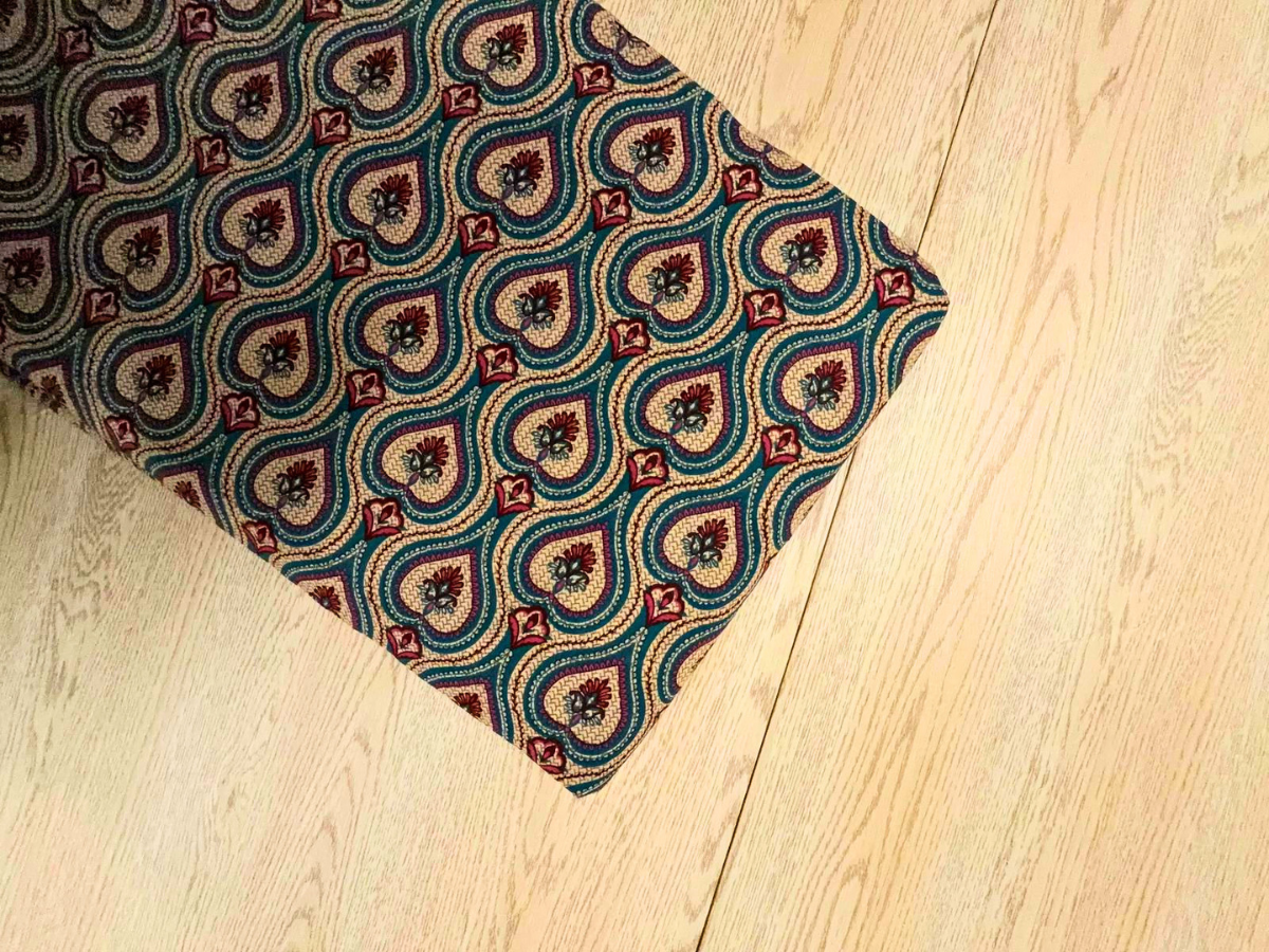 Rama Green & Cream Geometric Cotton Cambric Fabric KTEX