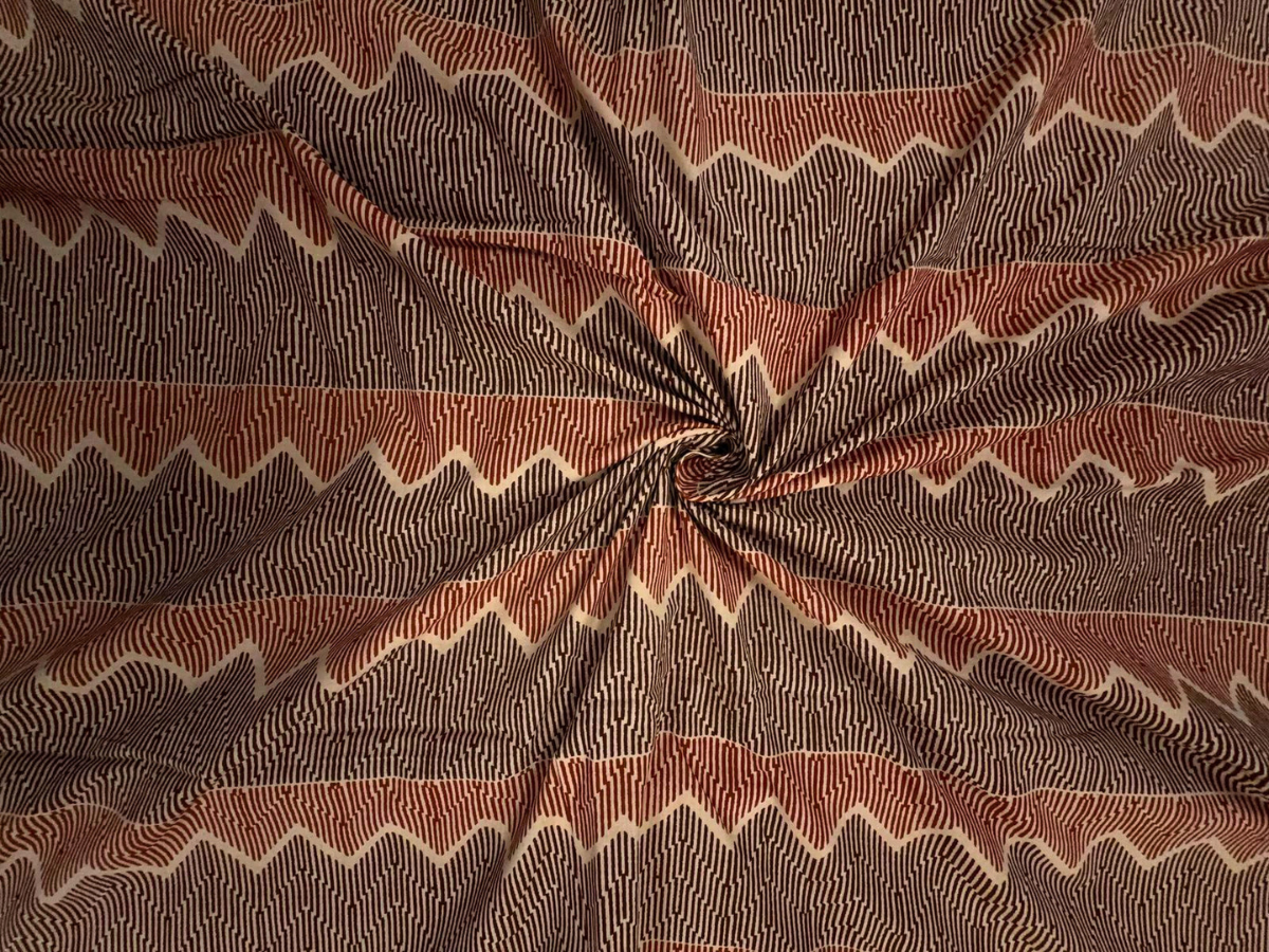Red Chevron Cotton Cambric Fabric KTEX