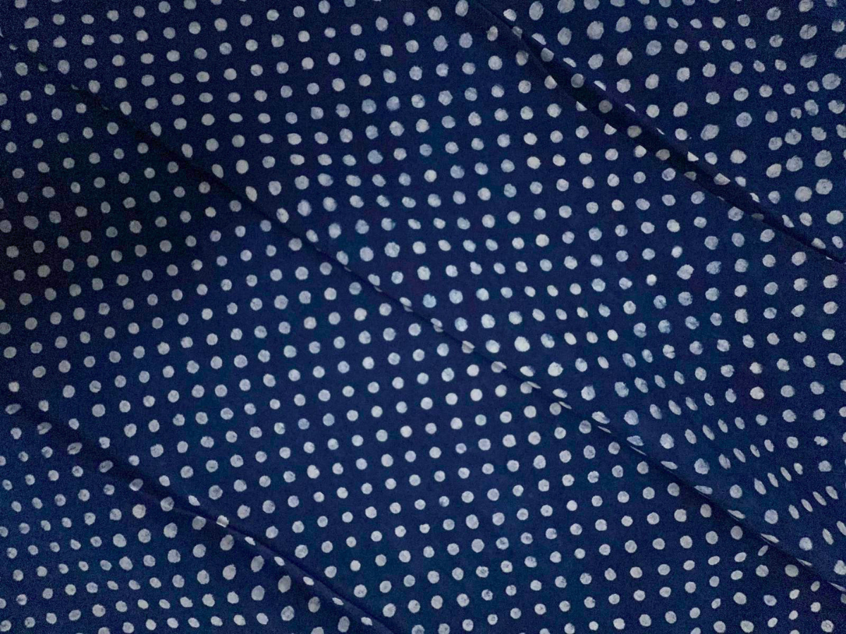 Indigo Dots Cotton Cambric Fabric KTEX