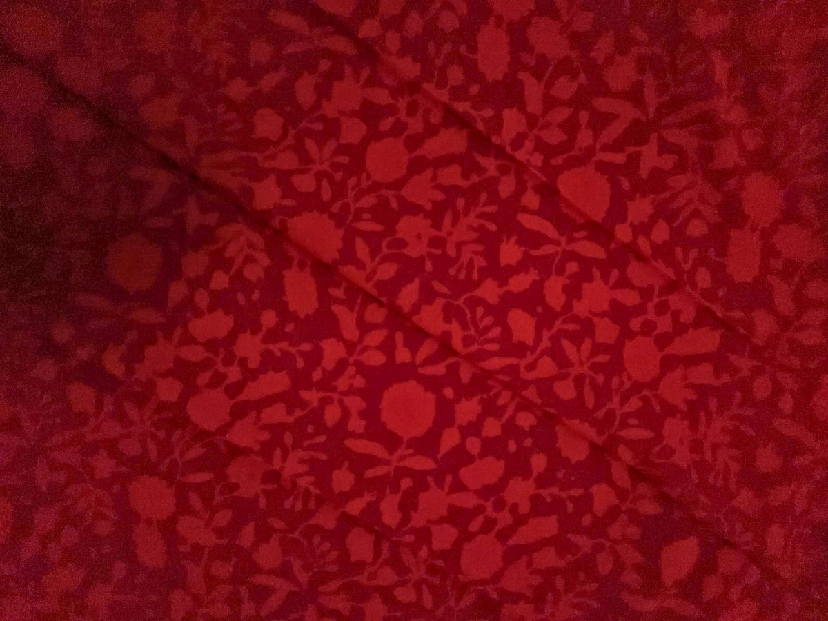 Red Floral Cotton Cambric Fabric KTEX
