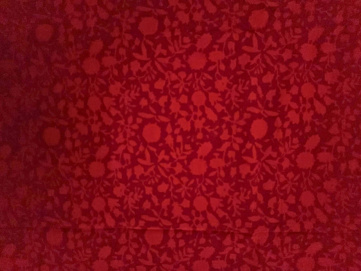 Red Floral Cotton Cambric Fabric KTEX