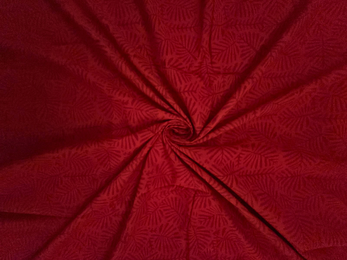 Red Leaves Cotton Cambric Fabric KTEX