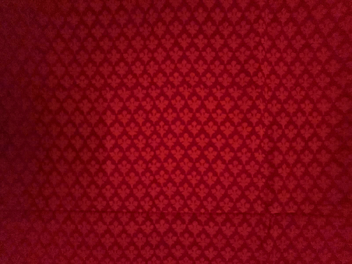 Red Floral Cotton Cambric Fabric KTEX
