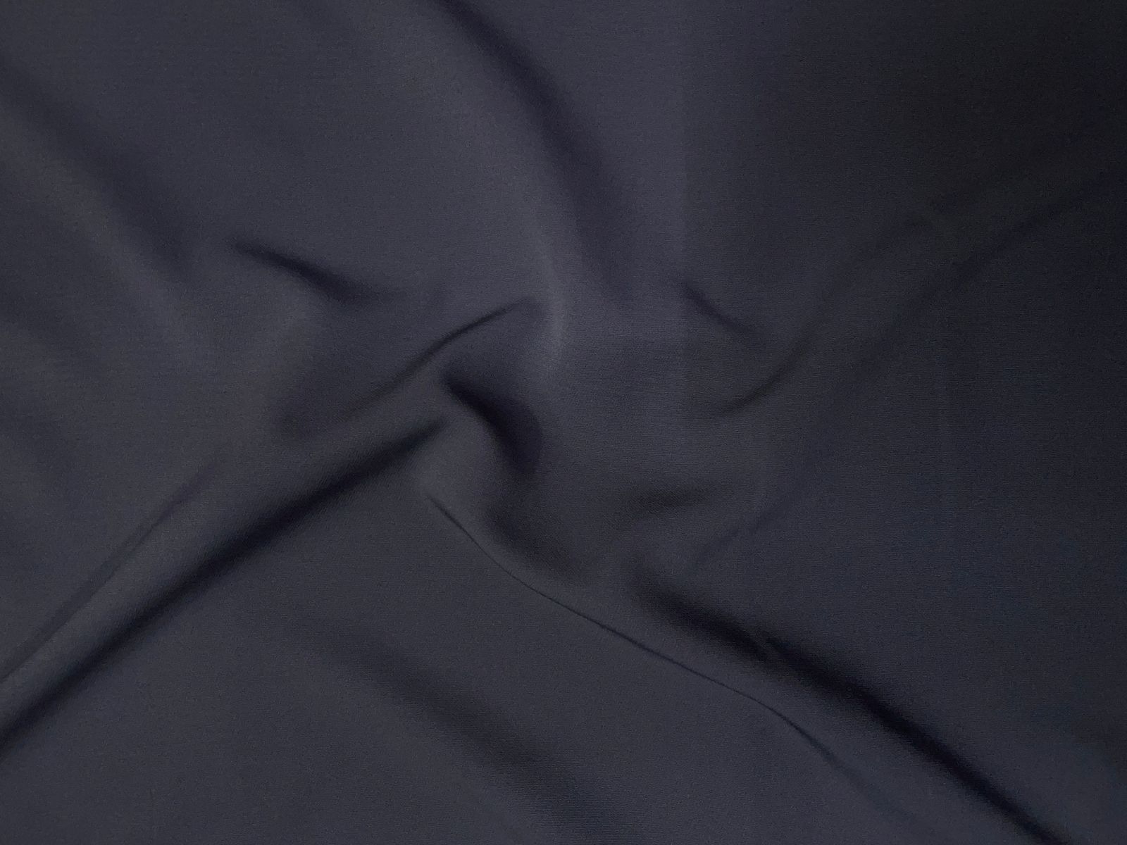 Dark Grey Blue Plain Barbie Crepe Fabric KTEX