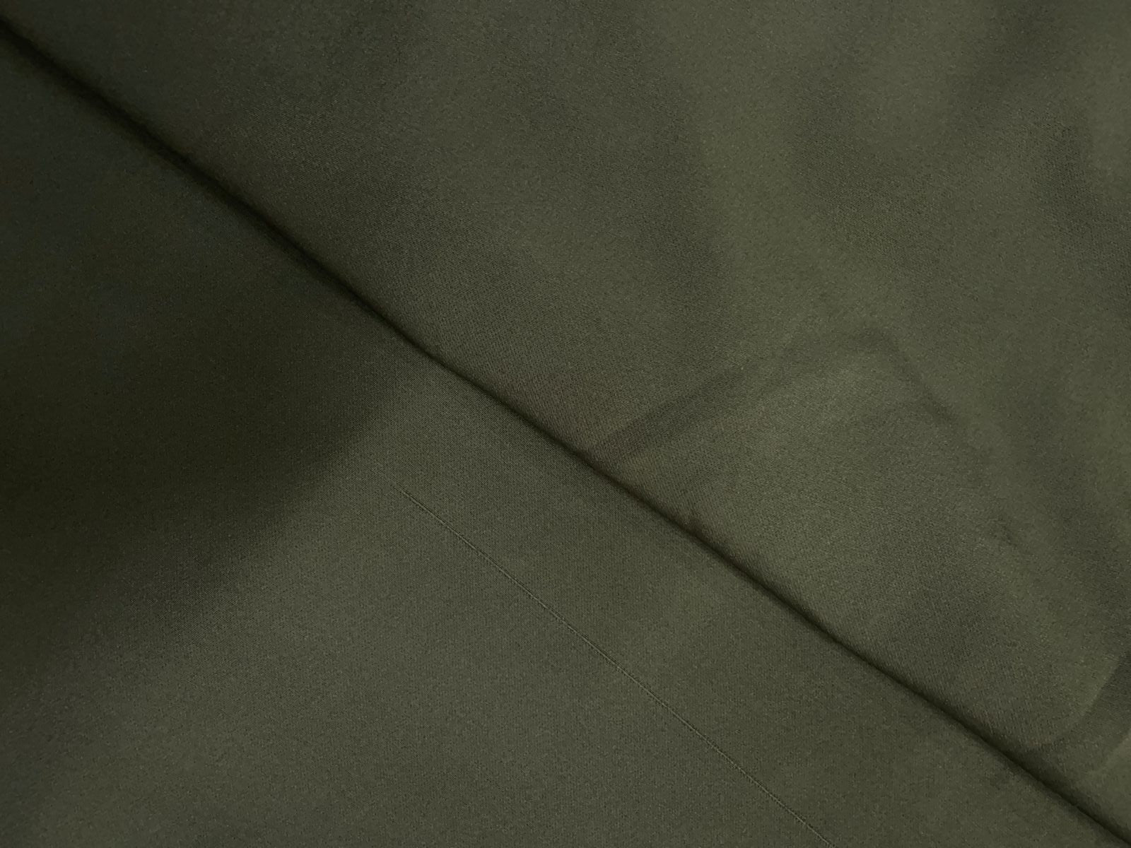 Dark Olive Plain Barbie Crepe Fabric KTEX