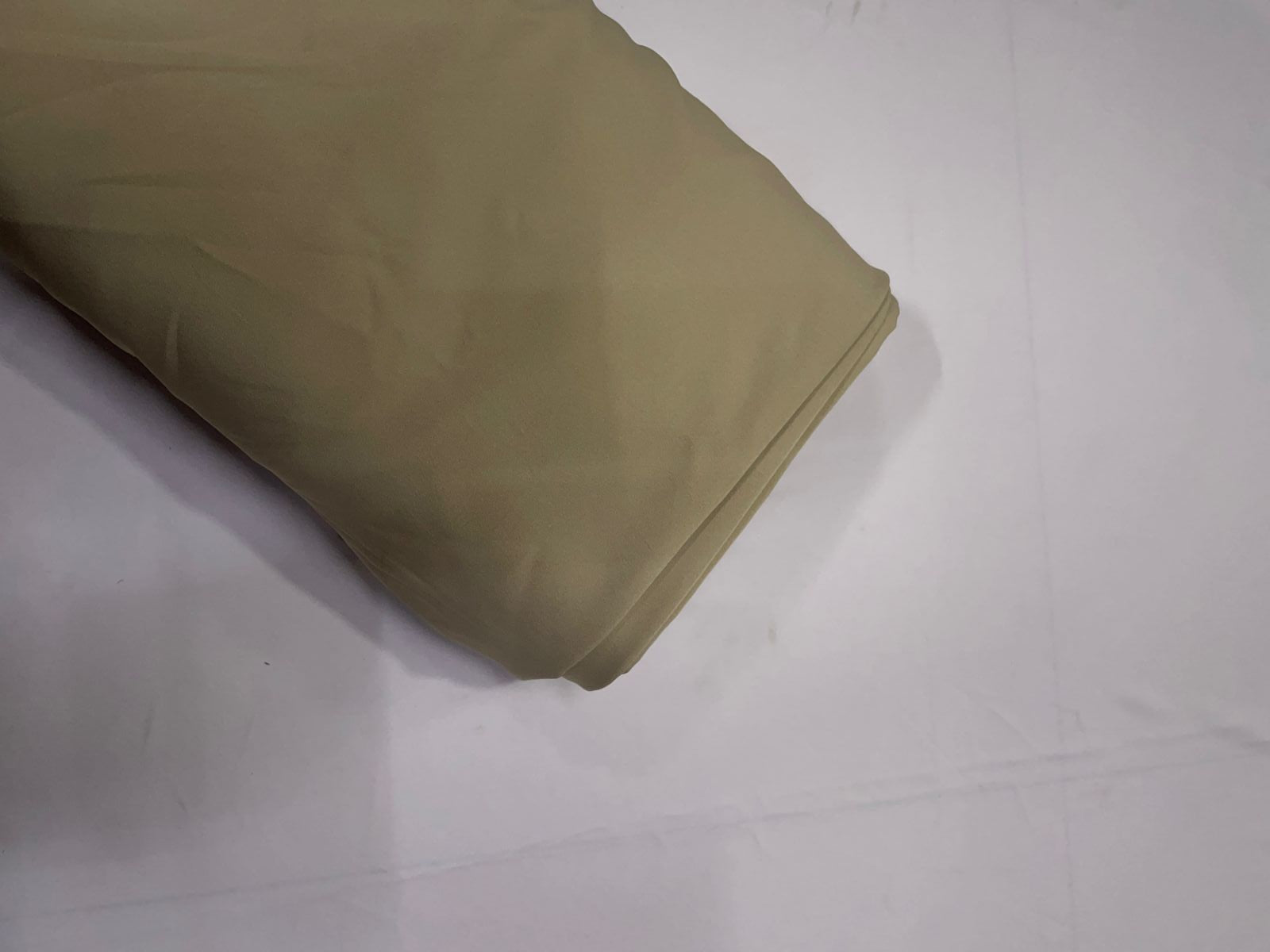 English Beige Plain Barbie Crepe Fabric KTEX