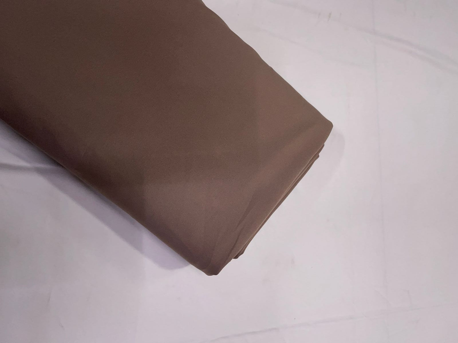 Russette Brown Plain Barbie Crepe Fabric KTEX