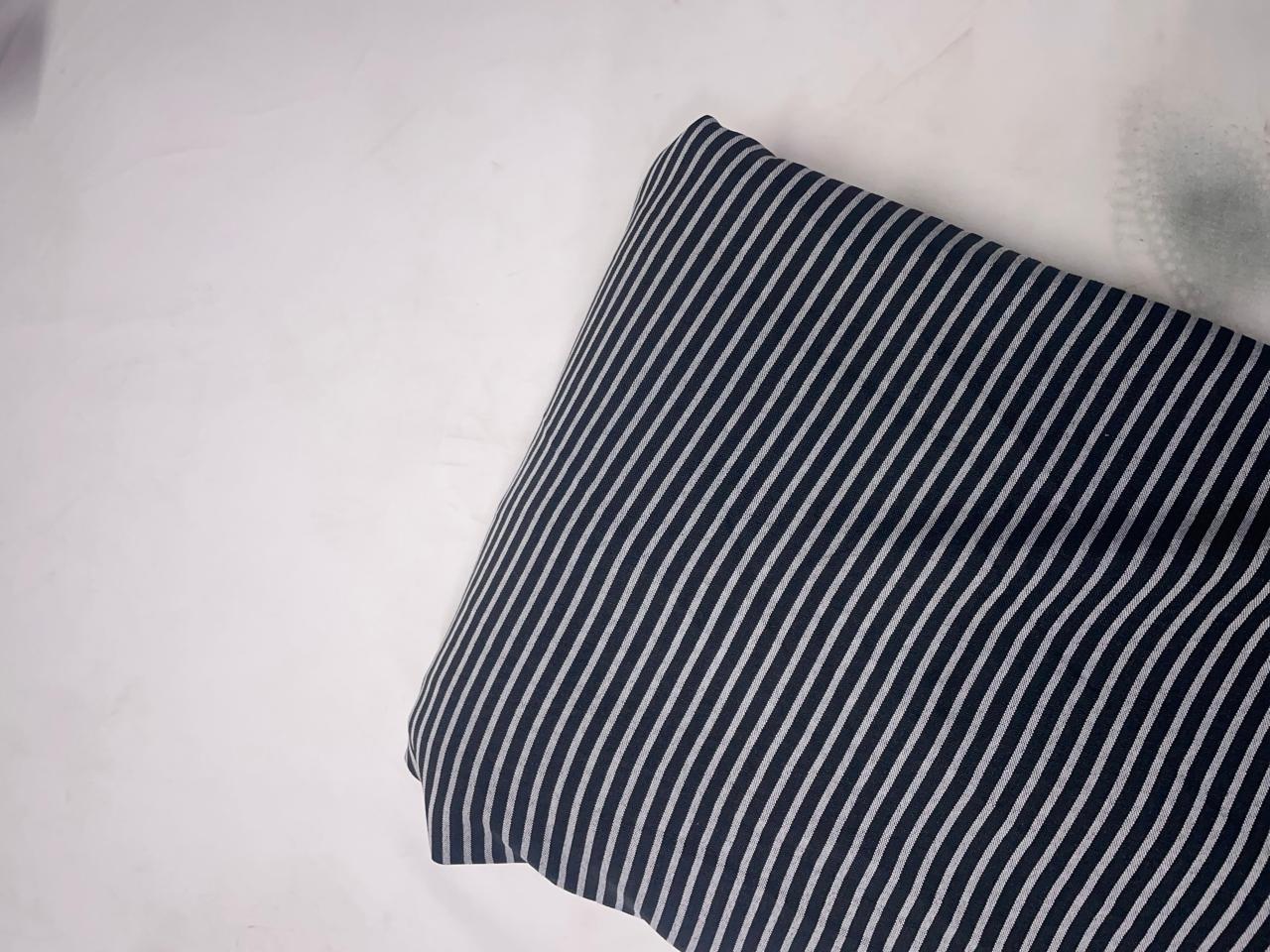 Black & White Stripes Linen Fabric KTEX