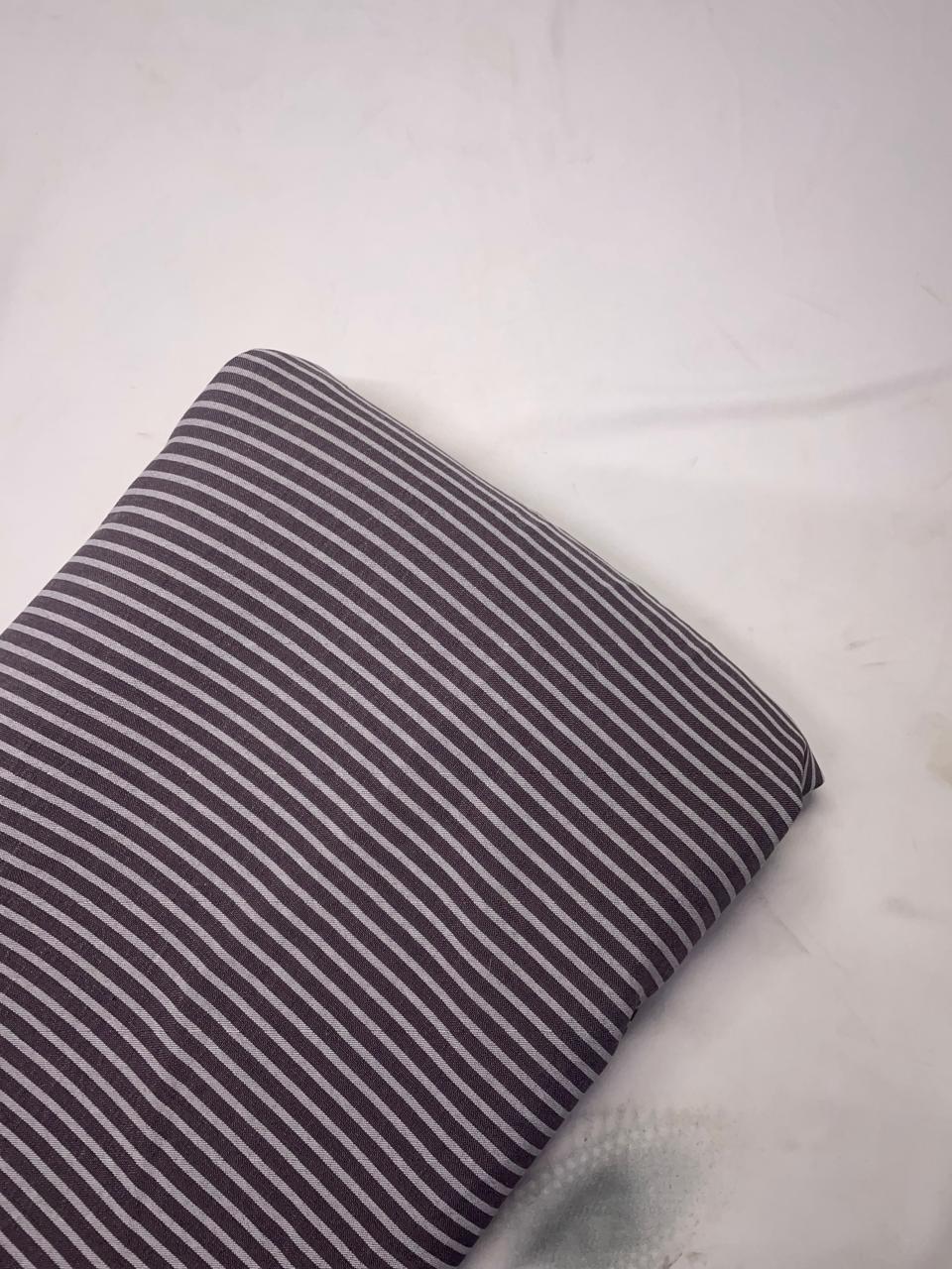 Lilac & White Stripes Linen Fabric KTEX
