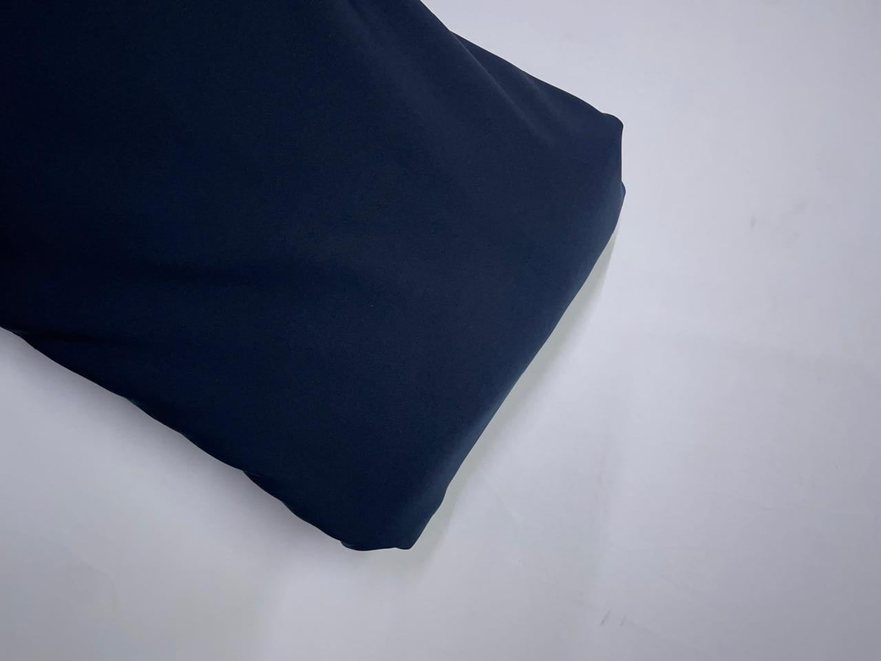 Dark Navy Blue Plain Premium Imported Korean Lachka Fabric KTEX