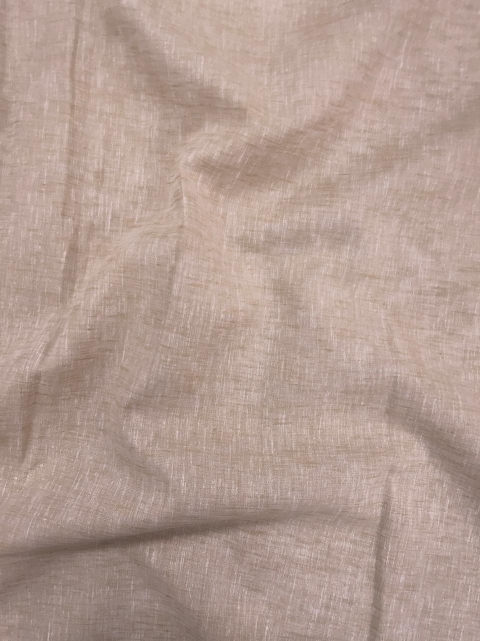 Cream Plain Cotton Linen Fabric KTEX