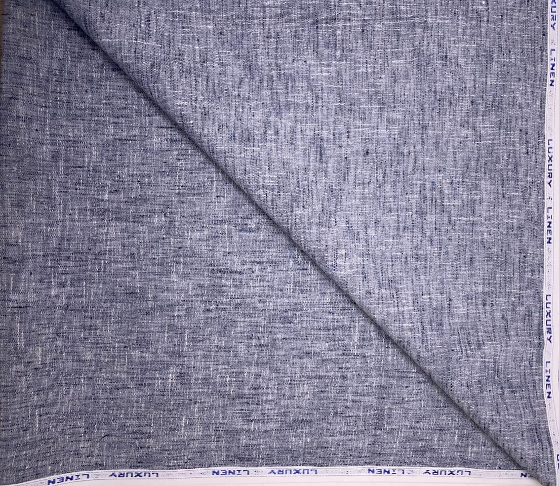 Navy Blue Plain Cotton Linen Fabric KTEX