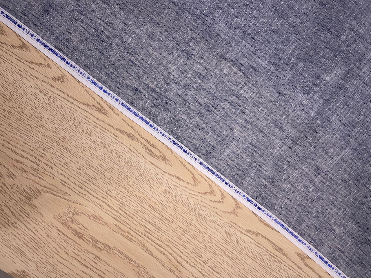 Navy Blue Plain Cotton Linen Fabric KTEX
