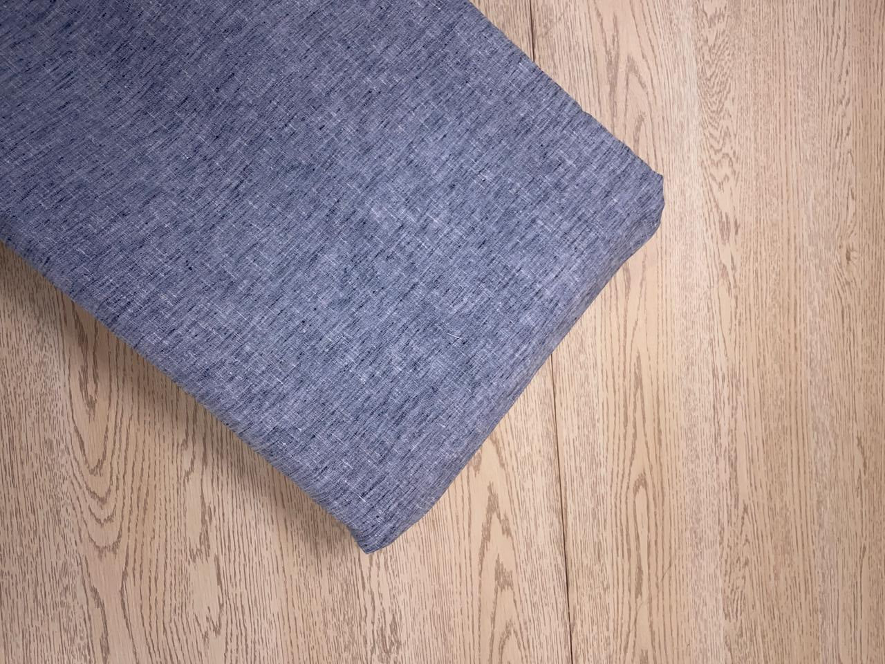 Navy Blue Plain Cotton Linen Fabric KTEX