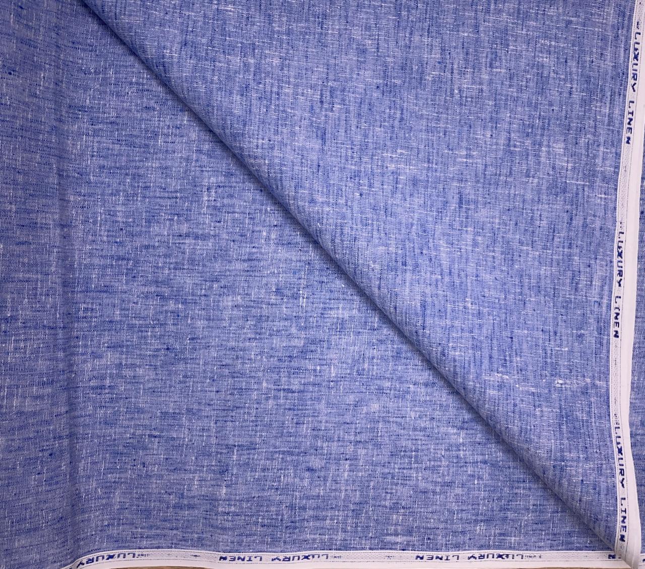 Blue Plain Cotton Linen Fabric KTEX