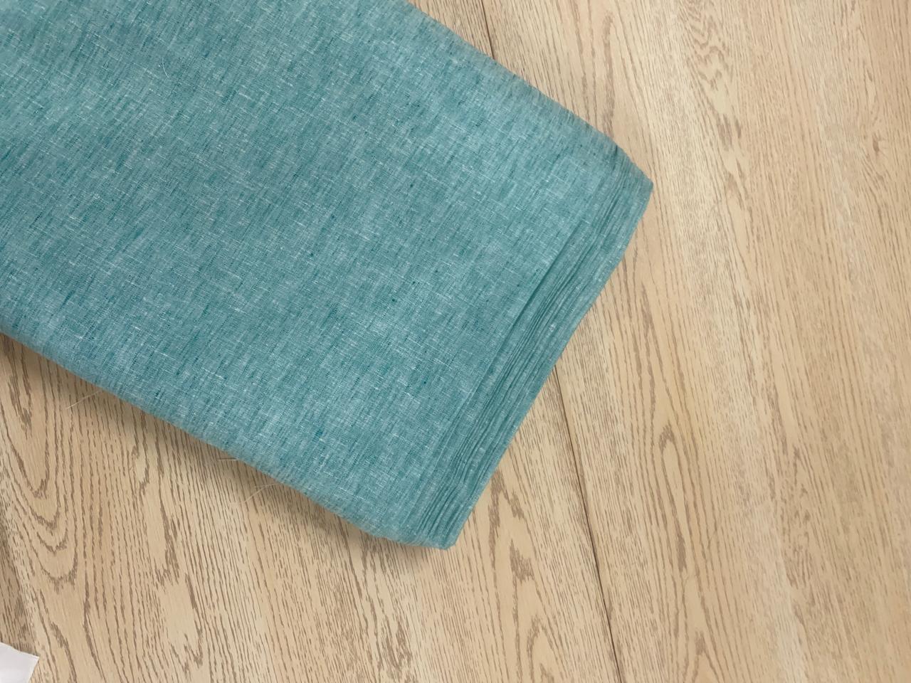 Sea Green Plain Cotton Linen Fabric KTEX