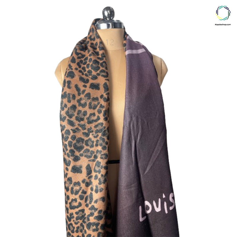 Louis Vuitton - Brown Animal Design Dual Sided Premium Stole