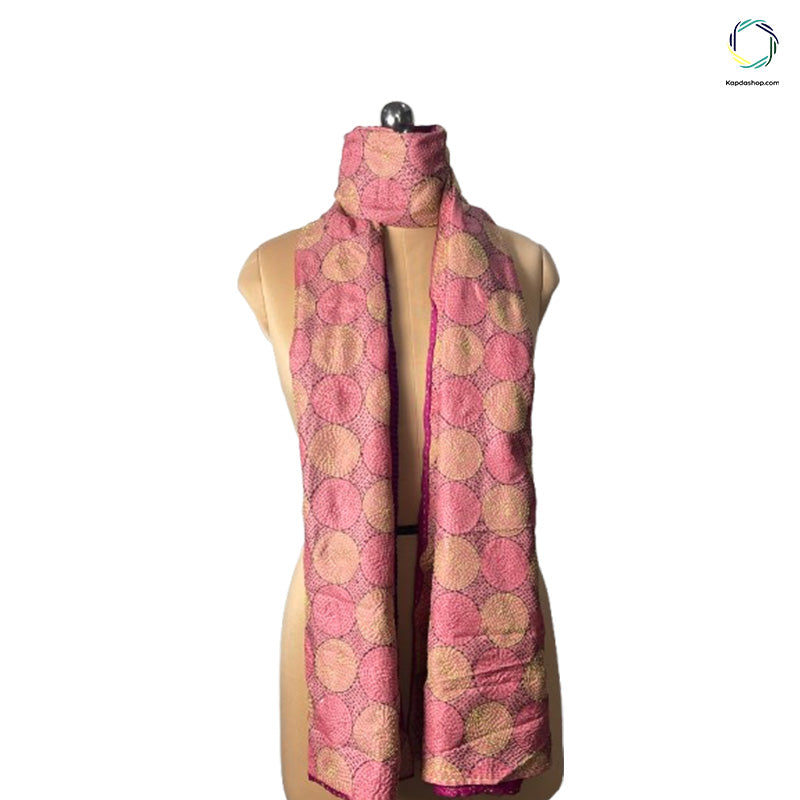 Pink Geometric Dual Side Premium Stole