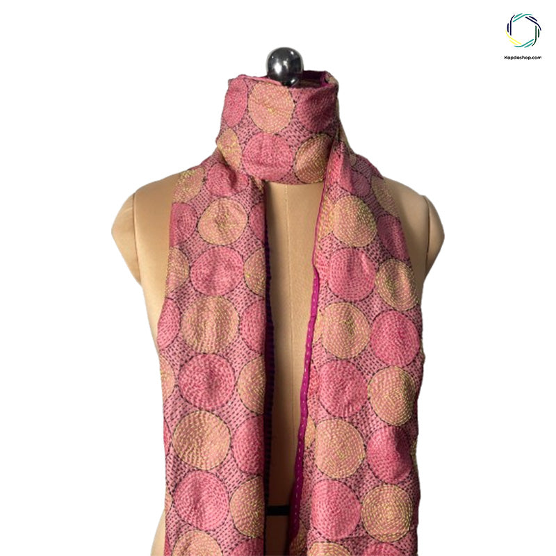 Pink Geometric Dual Side Premium Stole