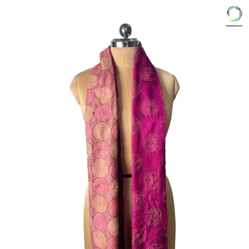 Pink Geometric Dual Side Premium Stole