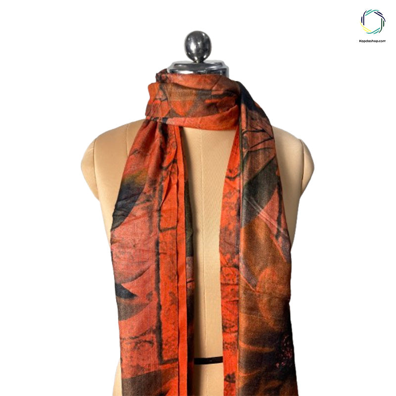 Orange Designed Premium Stole