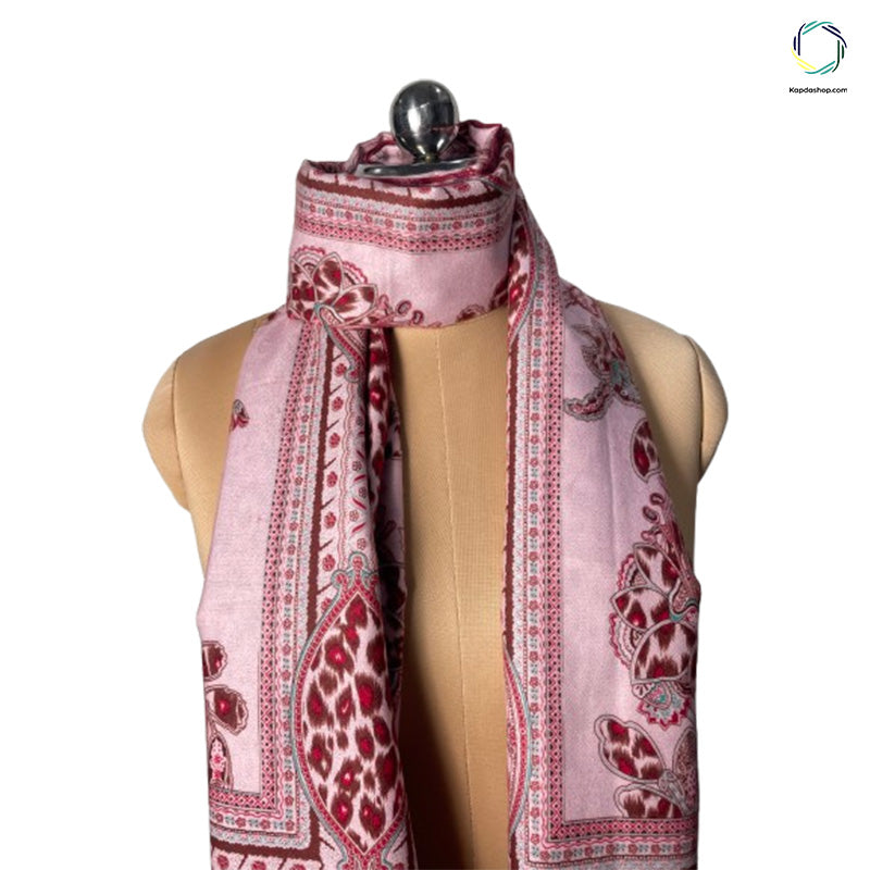 Pink Animal Designed Dual Sided Premium Stole