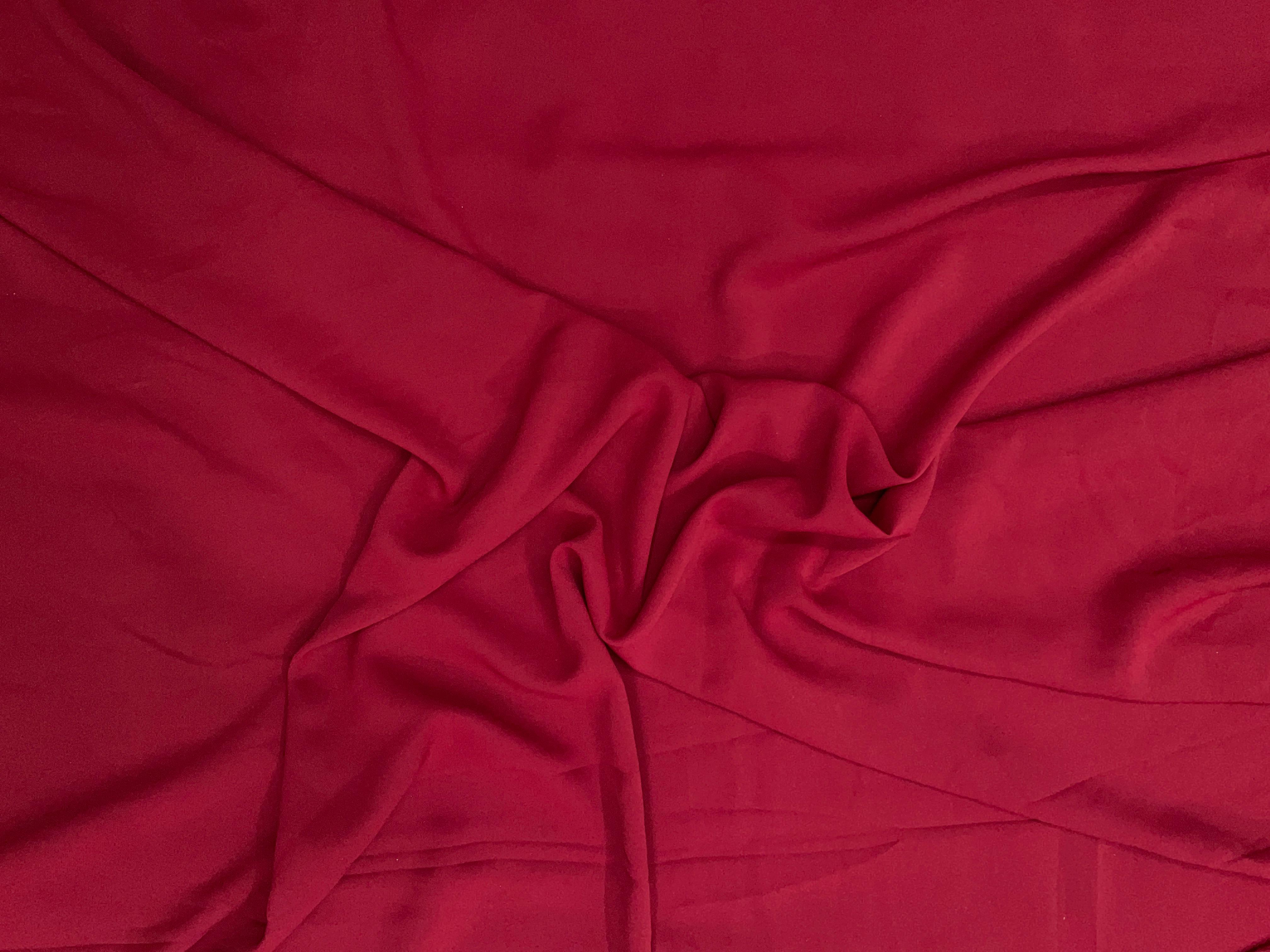 Red Plain Luxury Georgette Fabric