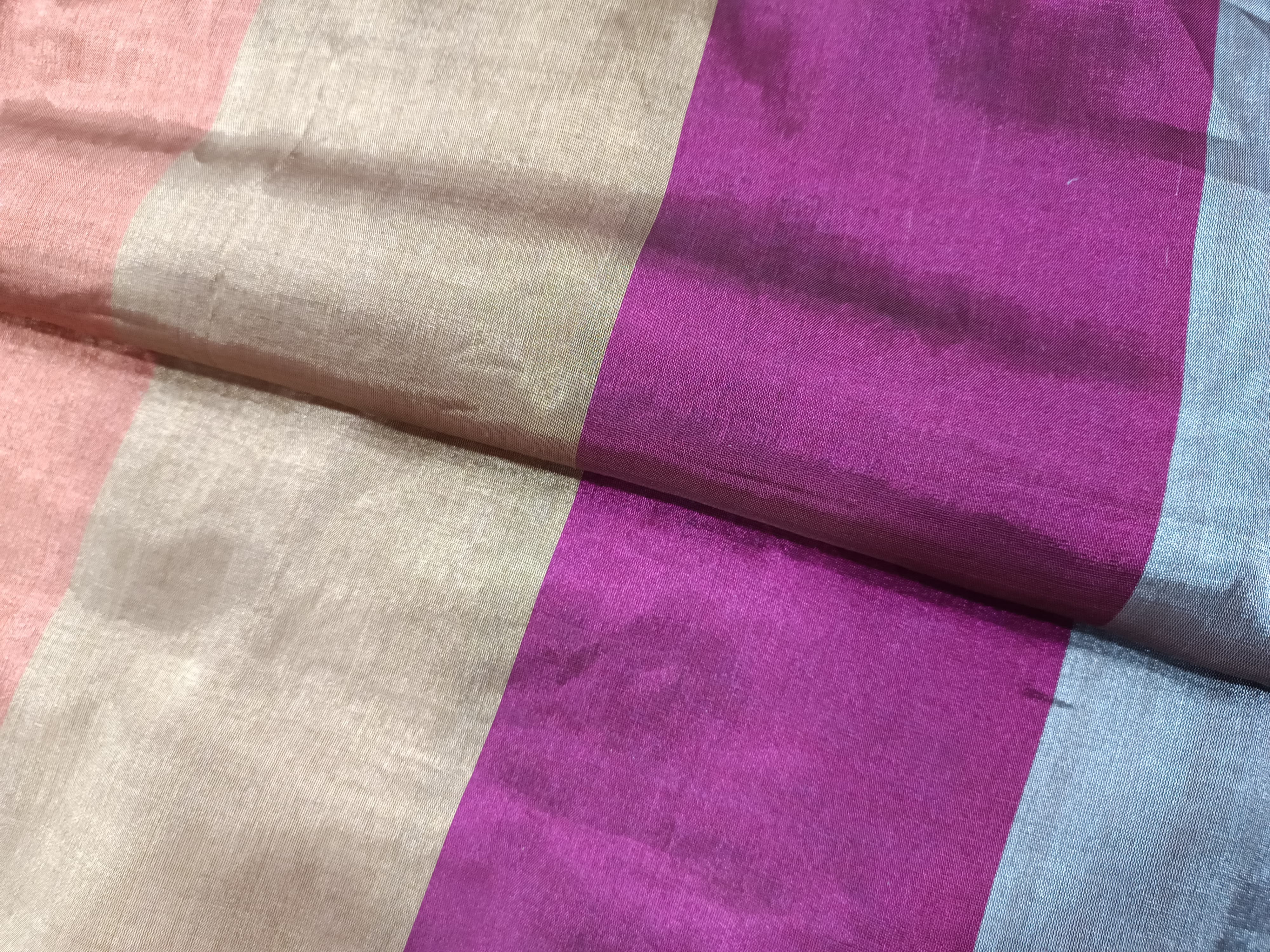 Multicolor Plain Pure Tissue Fabric