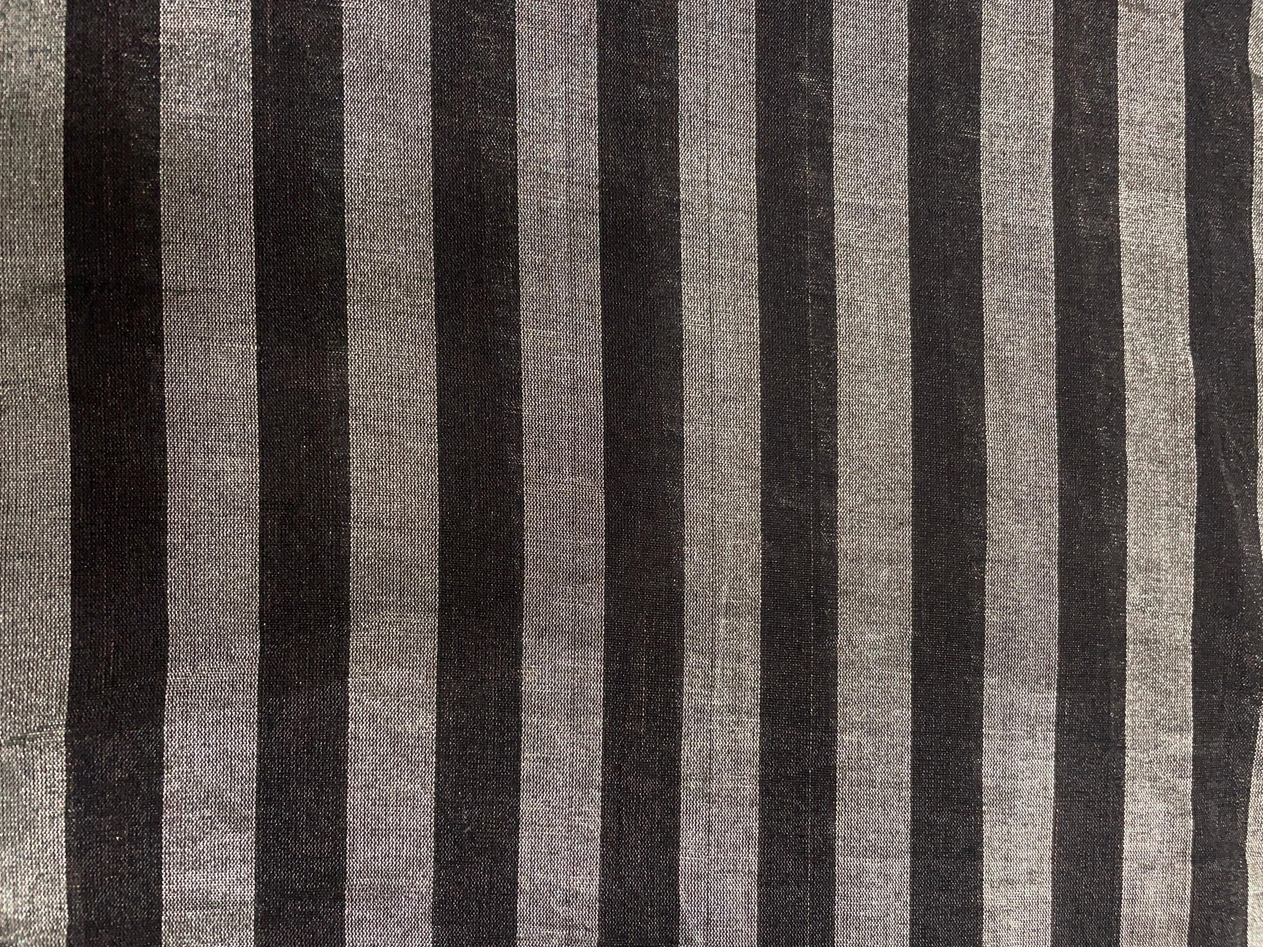 Black & Silver Plain Pure Tissue Fabric