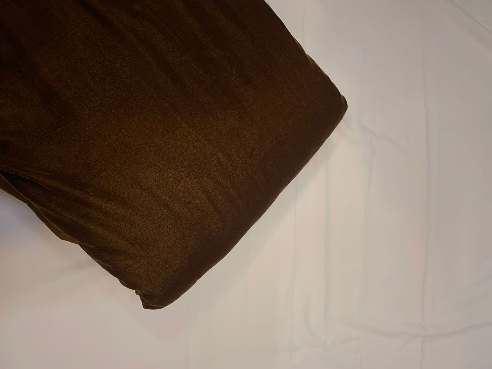 Brown Plain Velvet Fabric Kapdashop