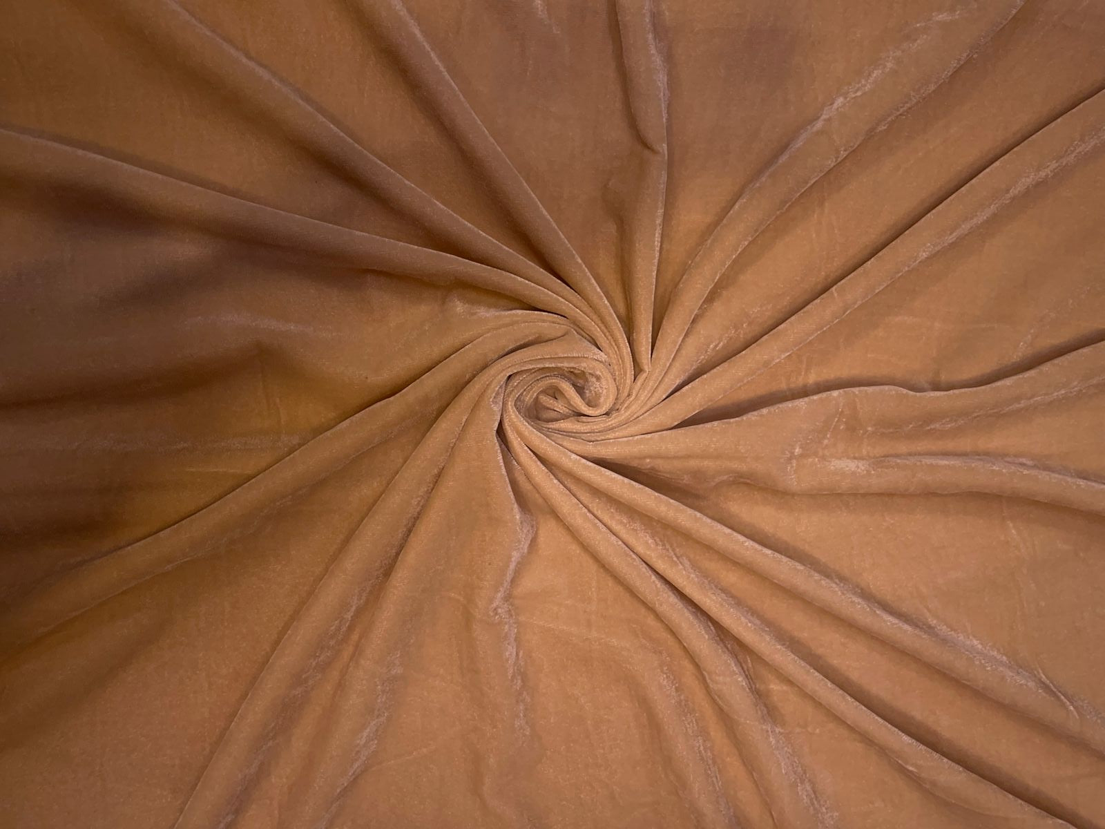 Light Peach Plain Velvet Fabric Kapdashop