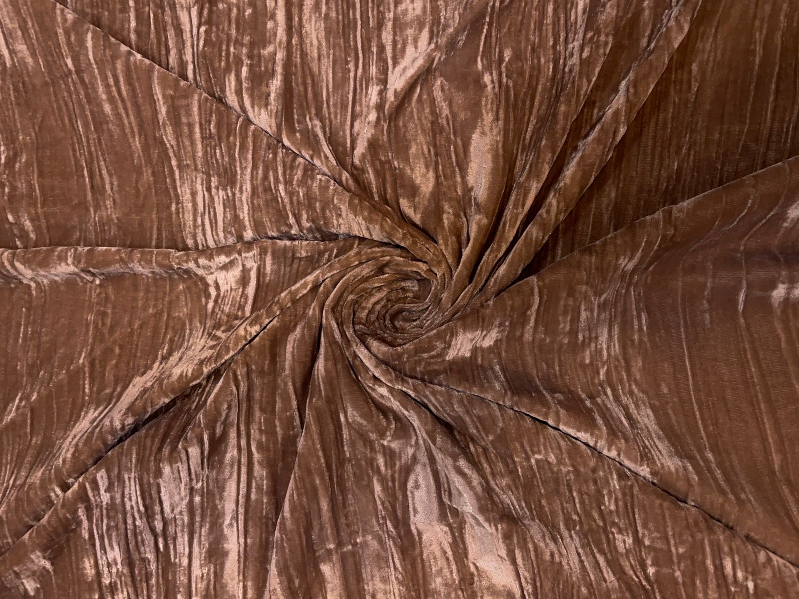 Dark Beige Crush Velvet Fabric KTEX
