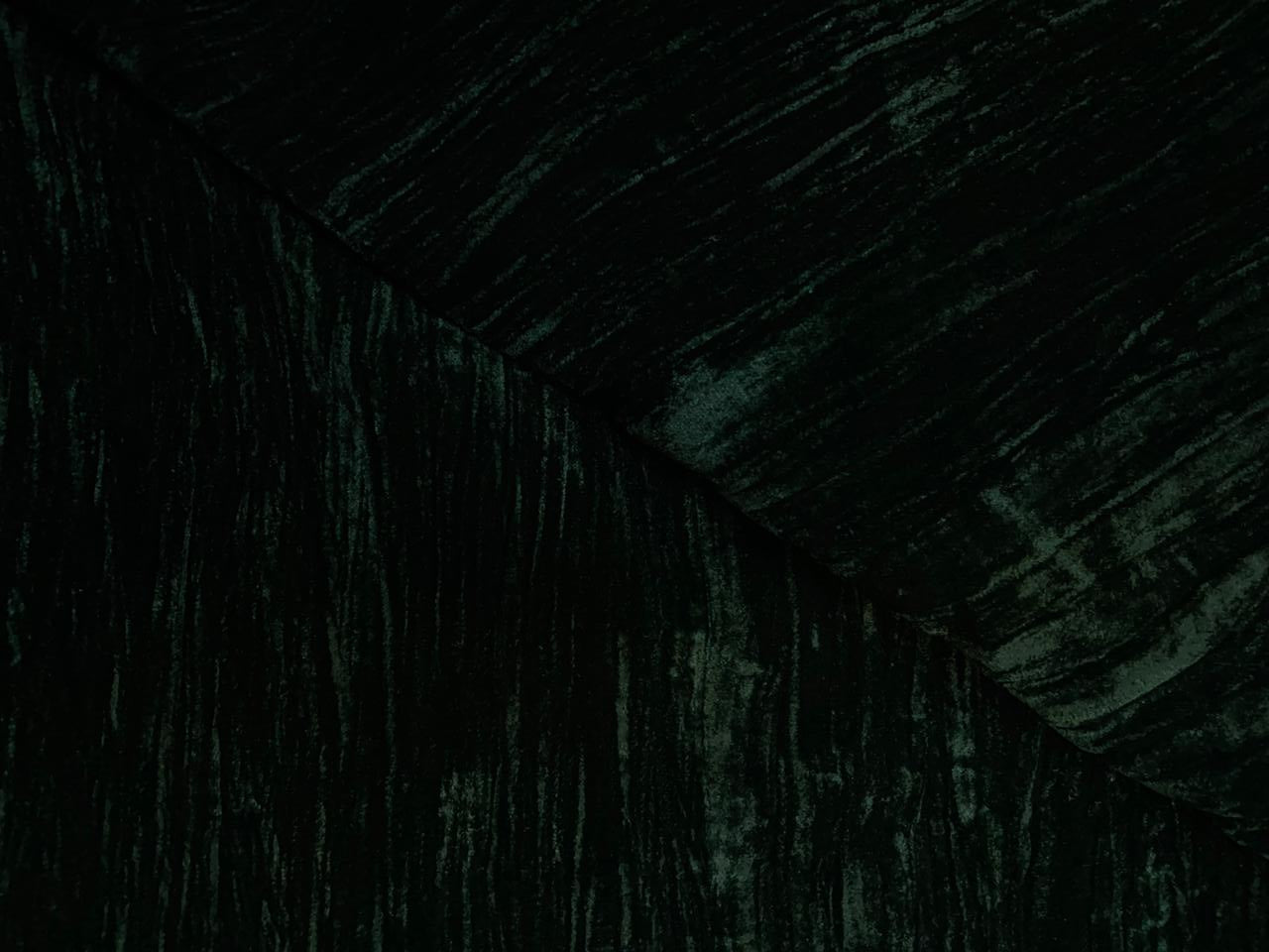 Dark Green Crush Velvet Fabric KTEX