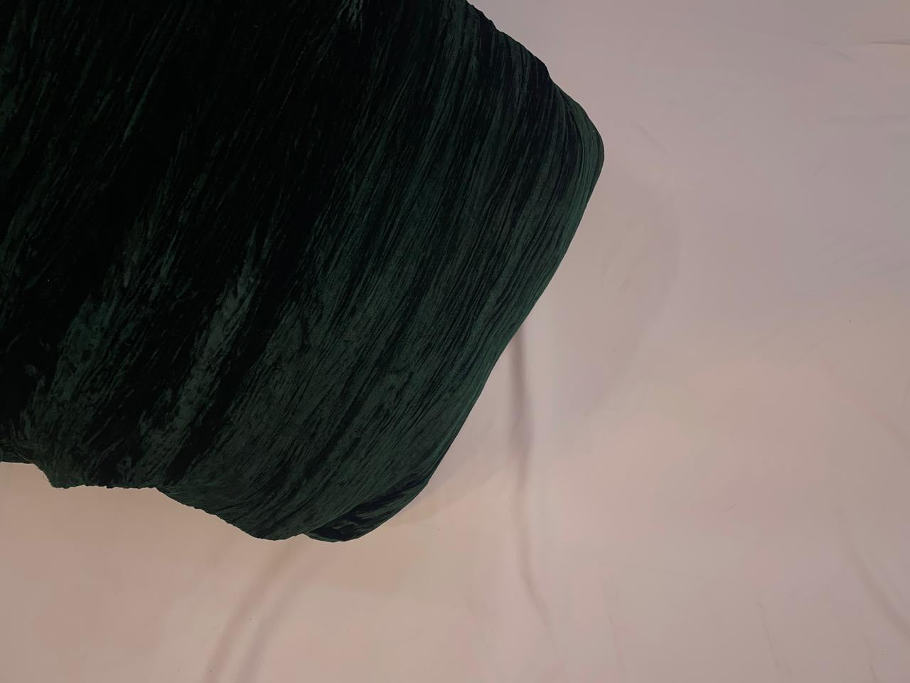 Dark Green Crush Velvet Fabric KTEX