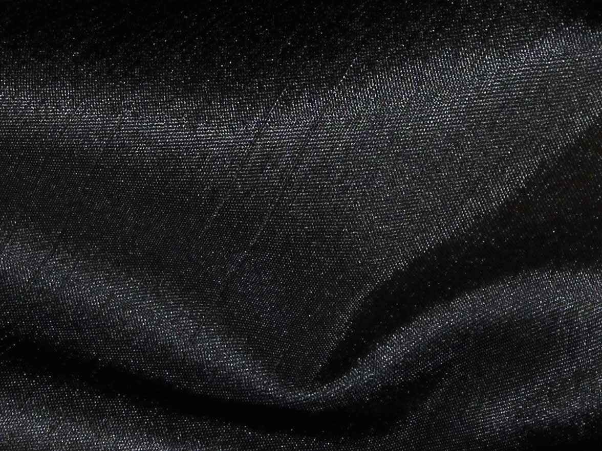 Jet Black Plain Bangalore Raw Silk Fabric Fabric Cart